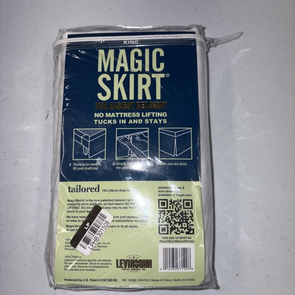 Magic Skirt King Bed Skirt White Tailored 15